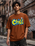 Rust Brown Streetwear Printed Oversized