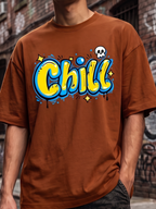 Rust Brown Streetwear Printed Oversized