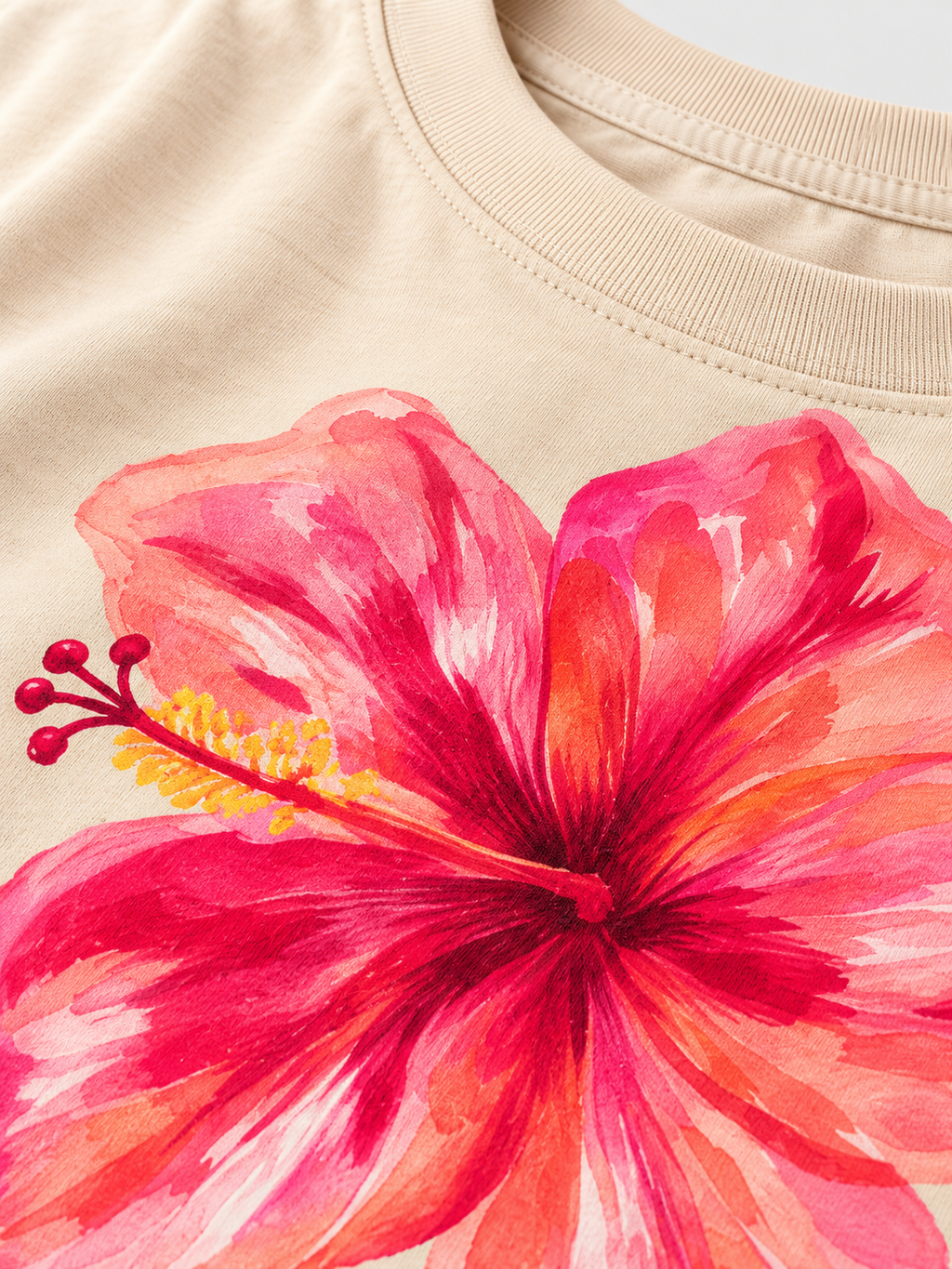 Skin hibiscus Printed Oversized T-shirt