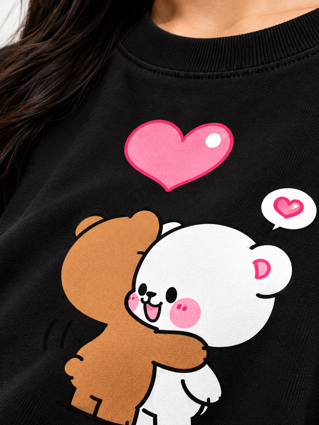 Black teddy Printed Oversized T-shirt