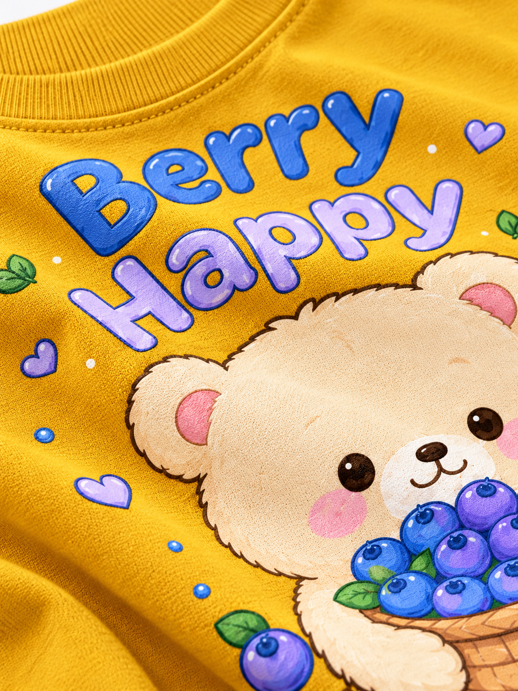 Mustard yellow teddy Printed Oversized T-shirt