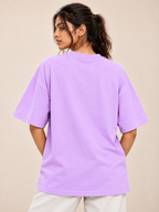 Lilac bear Printed Oversized T-shirt