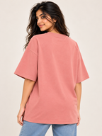 Pink teddy Printed Oversized T-shirt