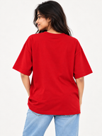 Red Printed Oversized T-shirt
