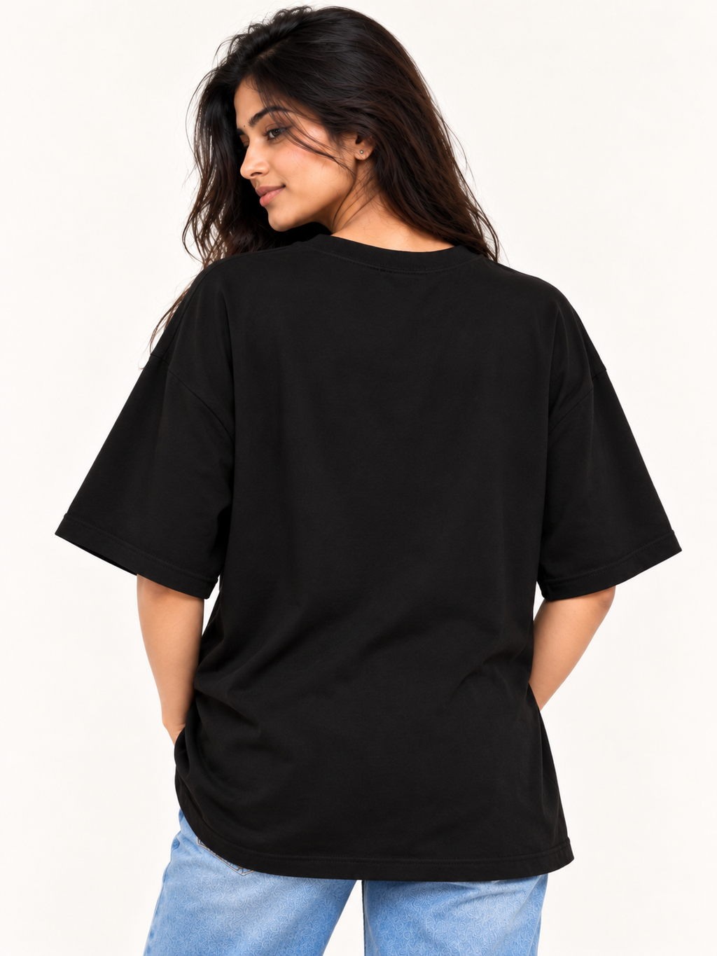 Black teddy Printed Oversized T-shirt