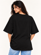 Black teddy Printed Oversized T-shirt