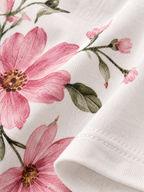 White flower Printed oversized T-shirt
