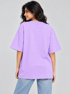 Lilac Buttery Printed oversized T-shirt