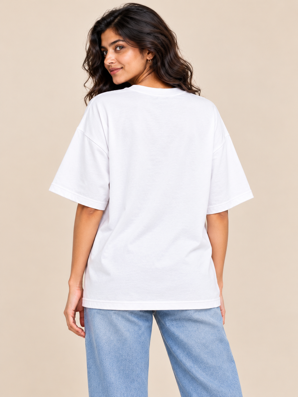 White love yourself Printed oversized T-shirt