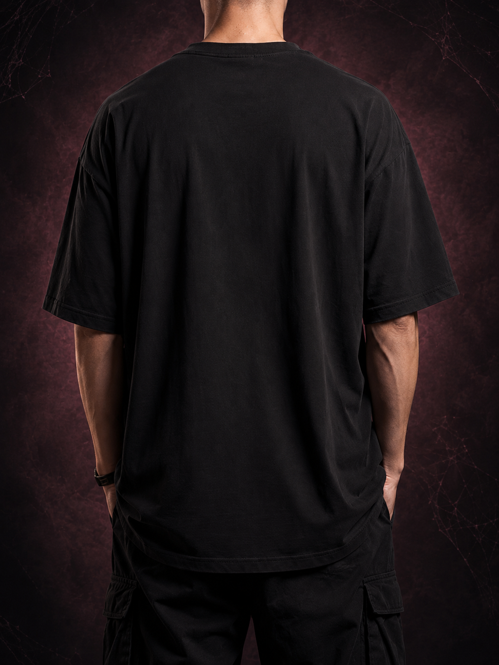 Black Streetwear Printed Oversized T-shirt