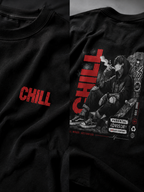 Black Streetwear Printed Oversized T-shirt
