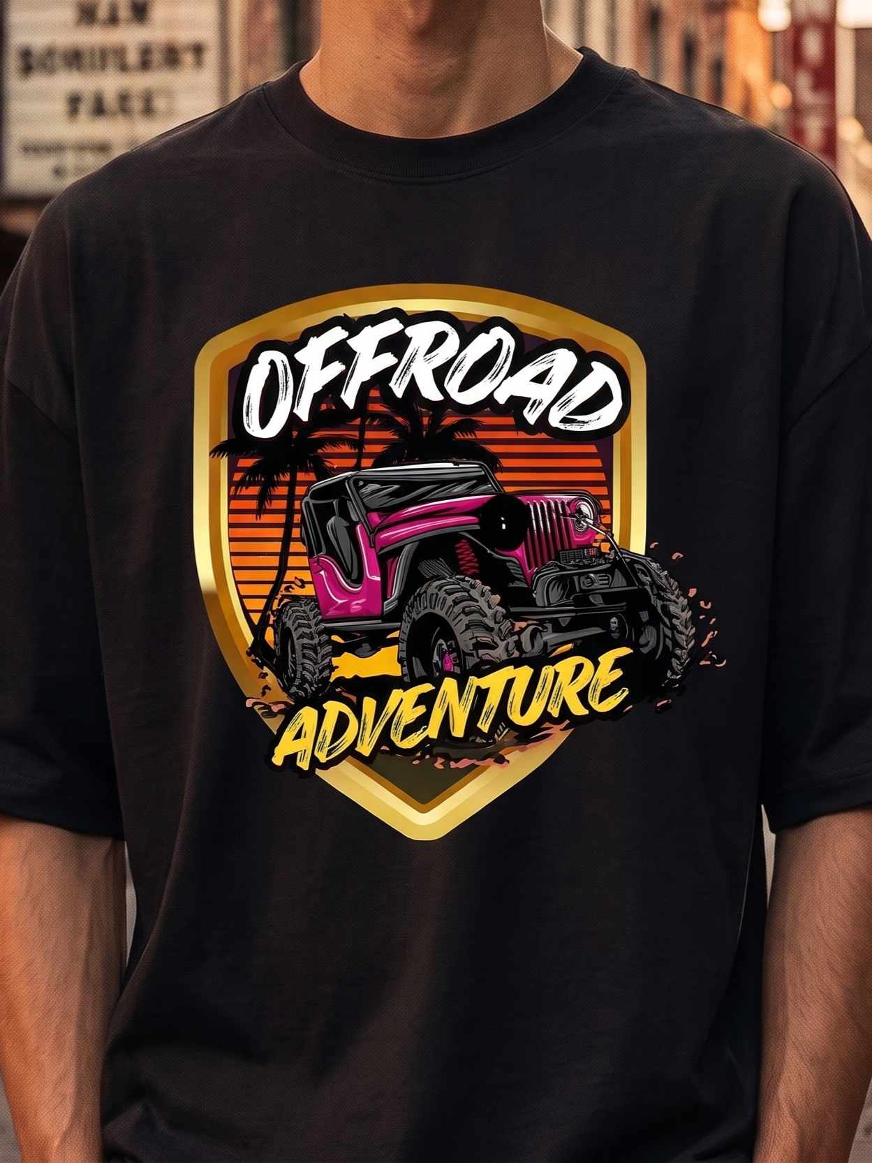 Black Vintage Printed Oversized