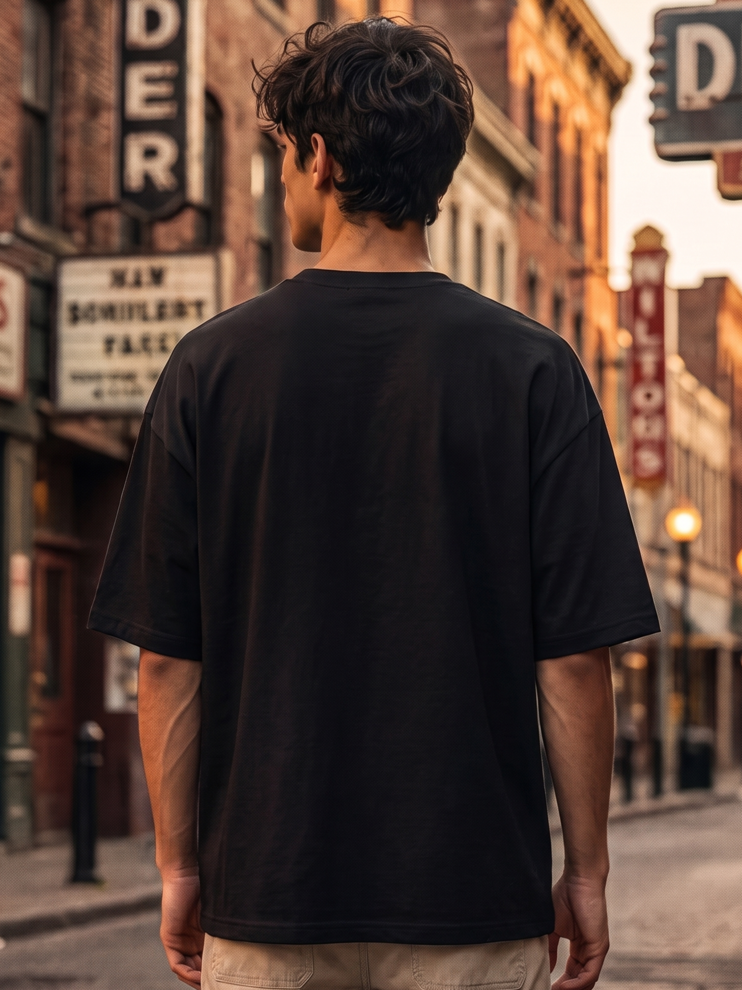 Black Vintage Printed Oversized