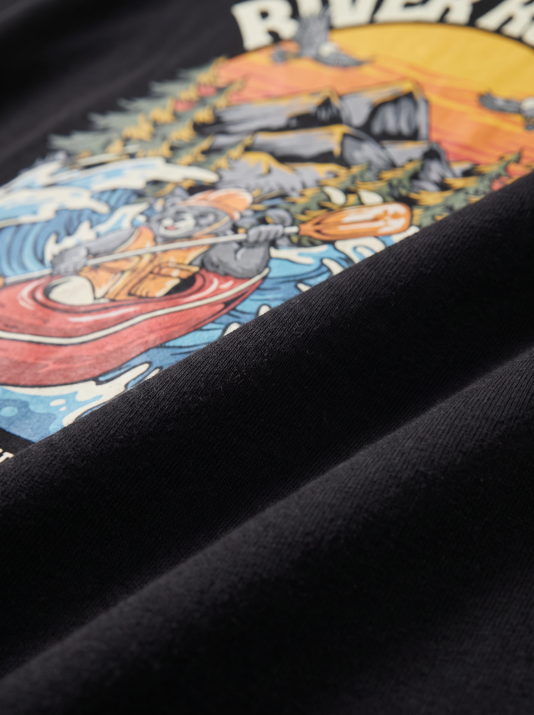 Black Vintage Printed Oversized