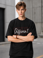 Black Mini Printed Oversized T-shirt