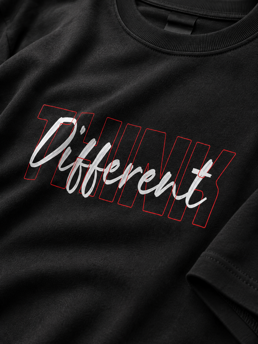 Black Mini Printed Oversized T-shirt
