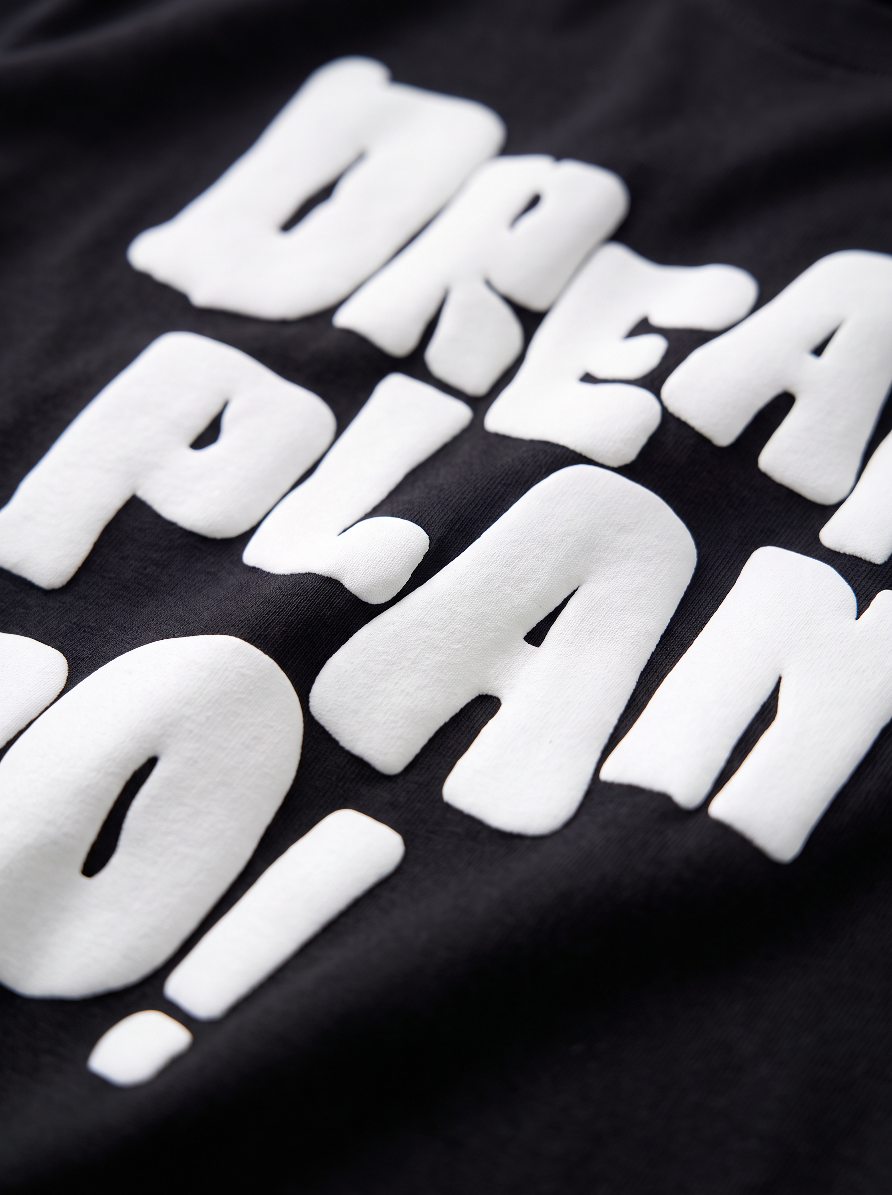 Black Puff Printed Oversized T-shirt