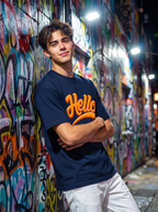 Diesel Blue Streetwear Printed Oversized