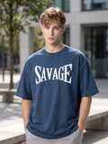 Diesel Blue Puff Printed Oversized T-shirt