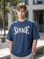 Diesel Blue Puff Printed Oversized T-shirt