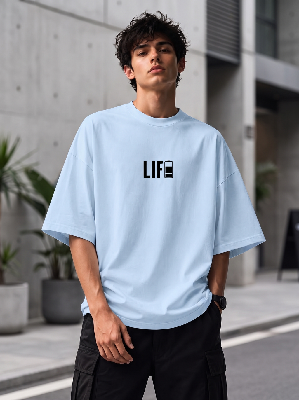 White Mini Printed Oversized T-shirt