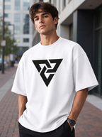 White  Mini Printed Oversized T-shirt