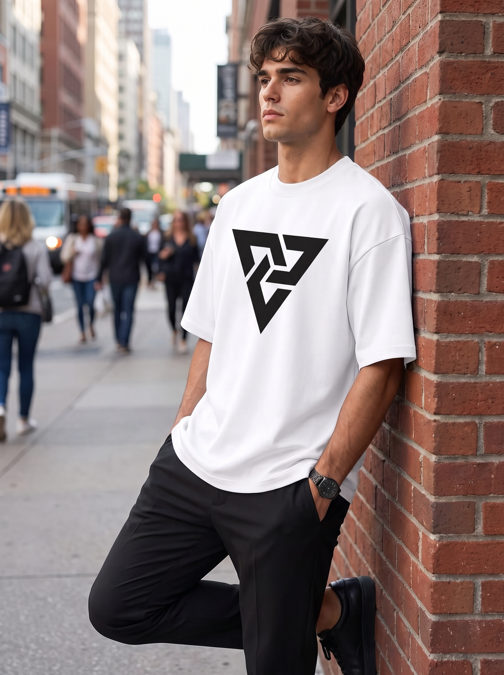 White  Mini Printed Oversized T-shirt