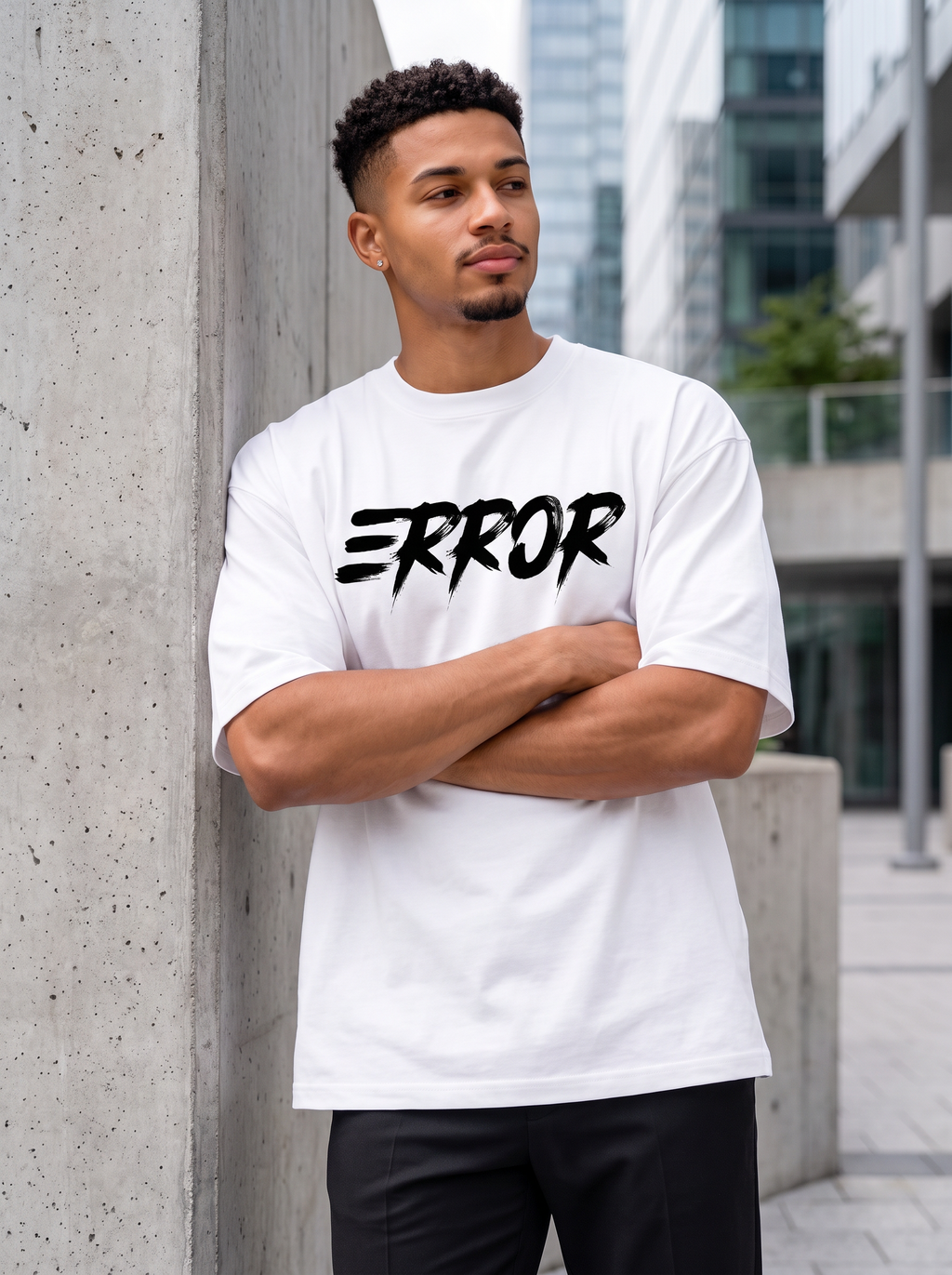 Mini White Printed Oversized T-shirt