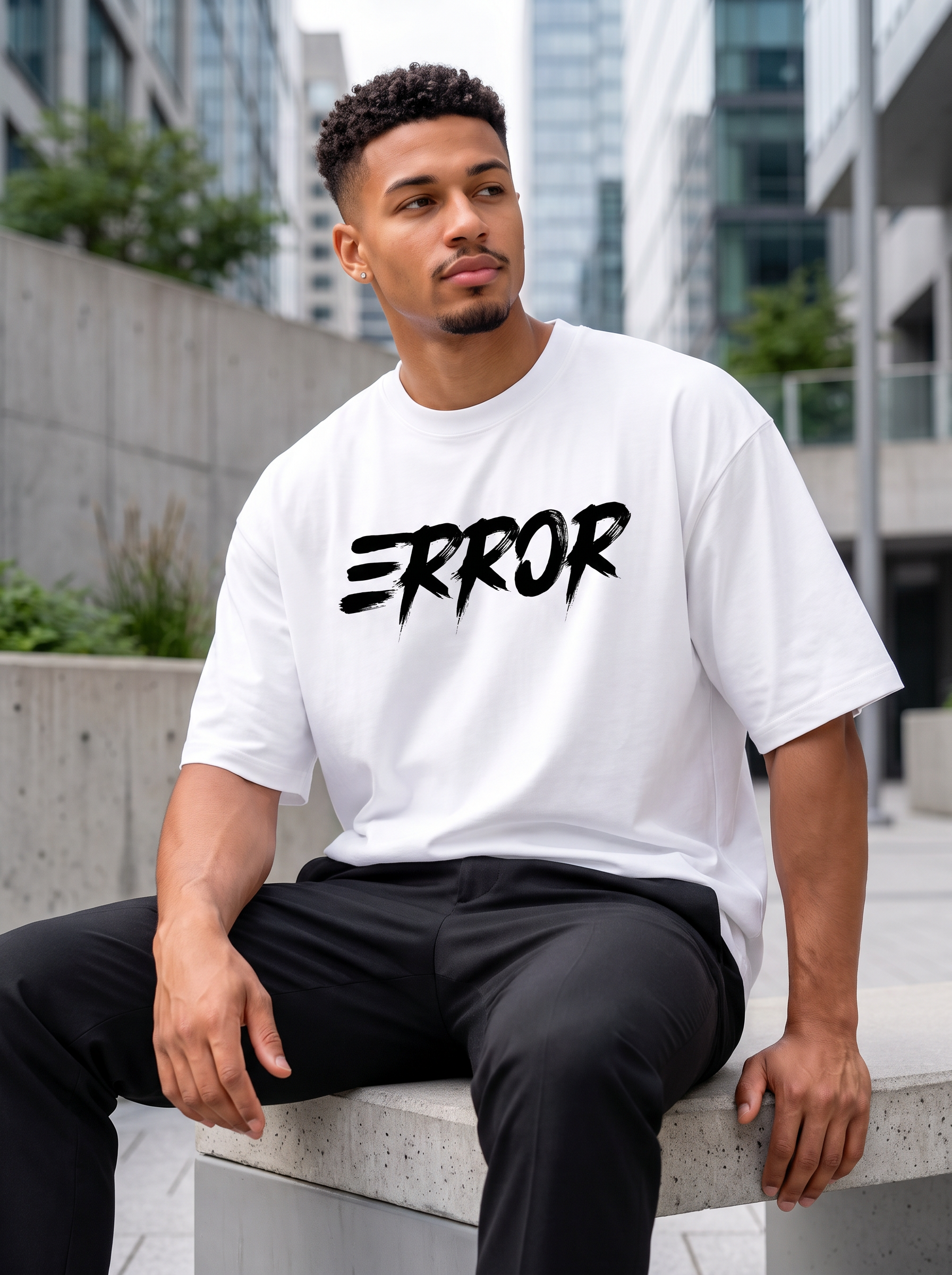 Mini White Printed Oversized T-shirt