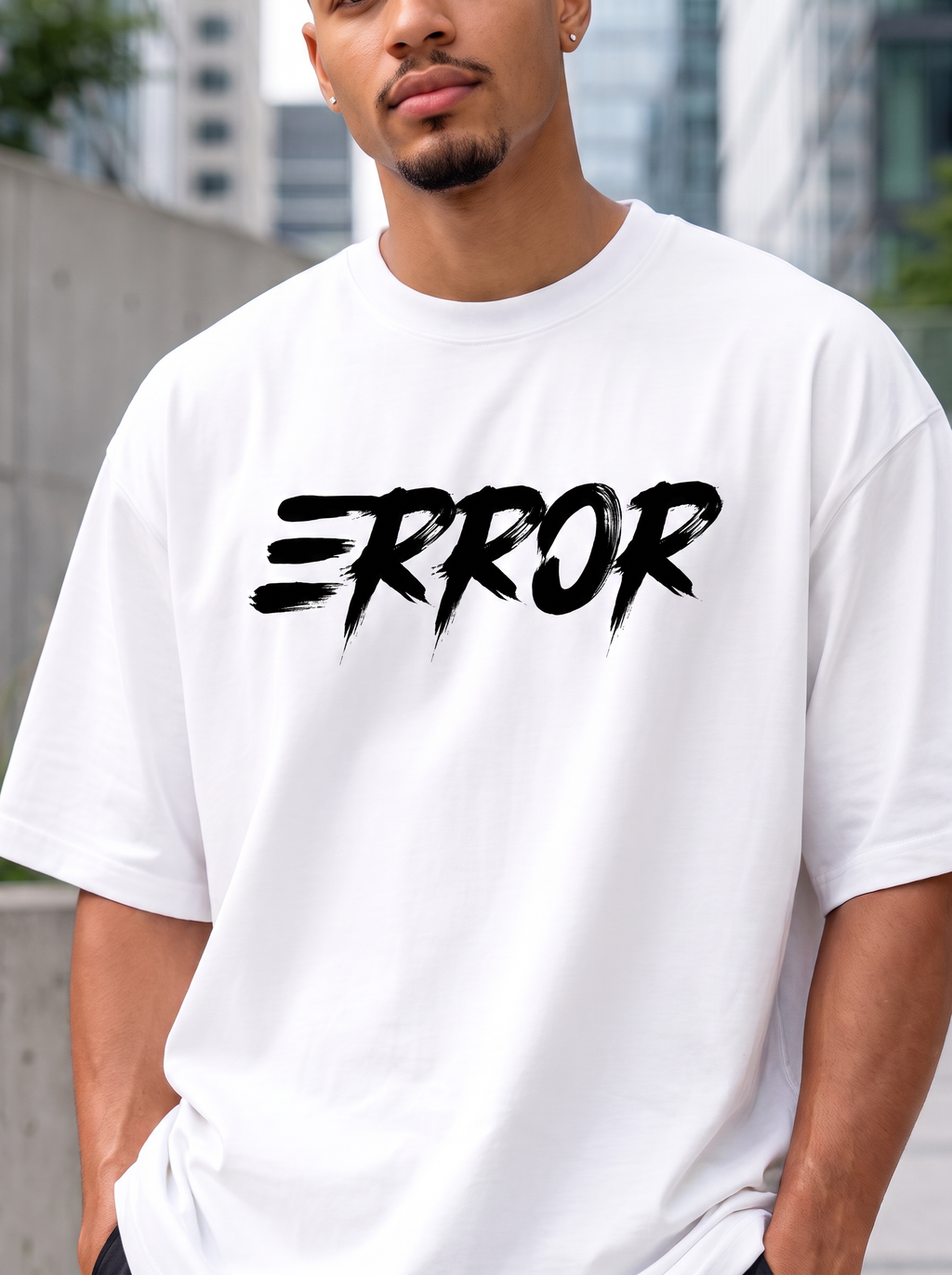Mini White Printed Oversized T-shirt