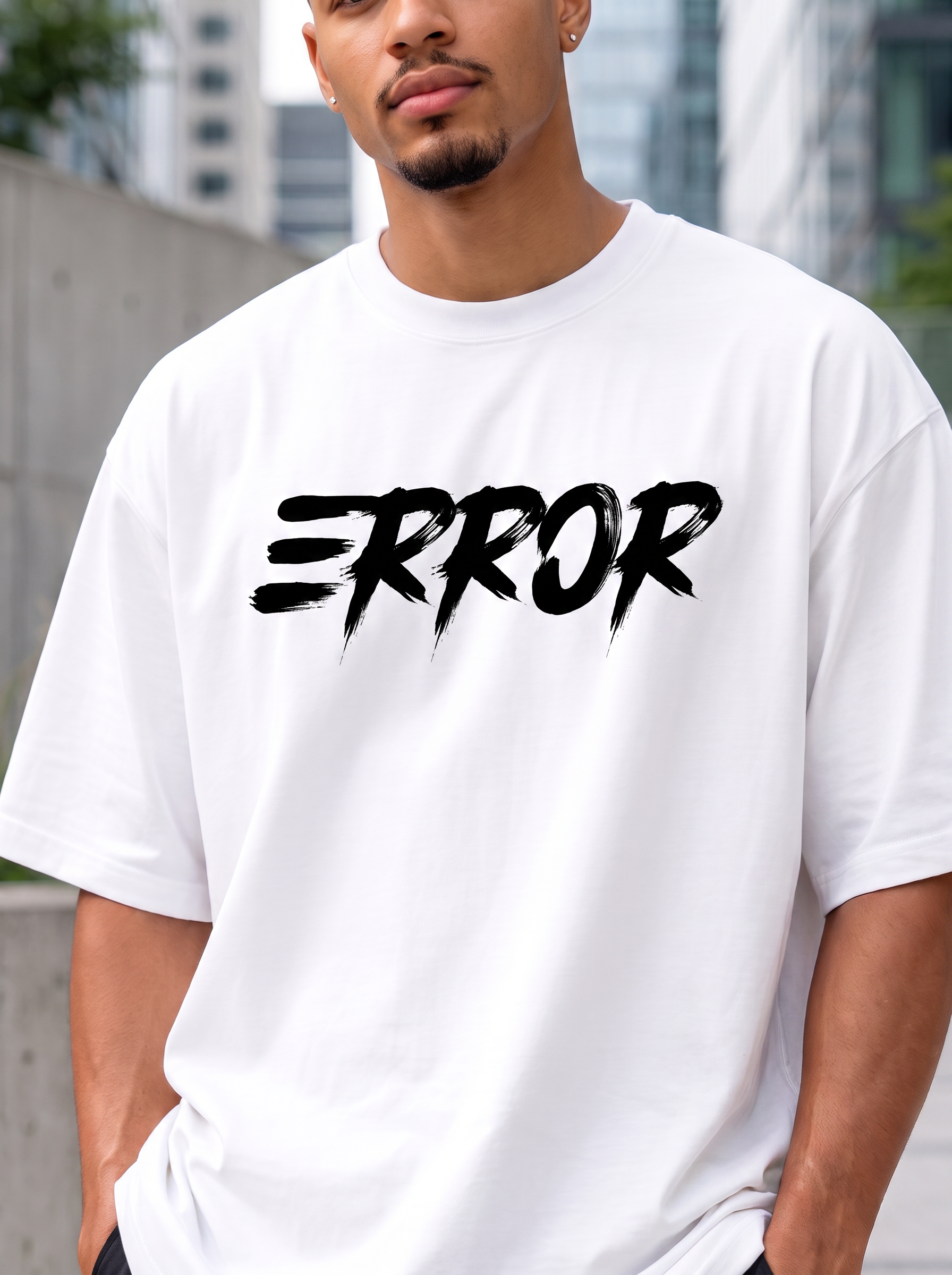 Mini White Printed Oversized T-shirt