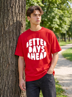 Red Puff Printed Oversized T-shirt