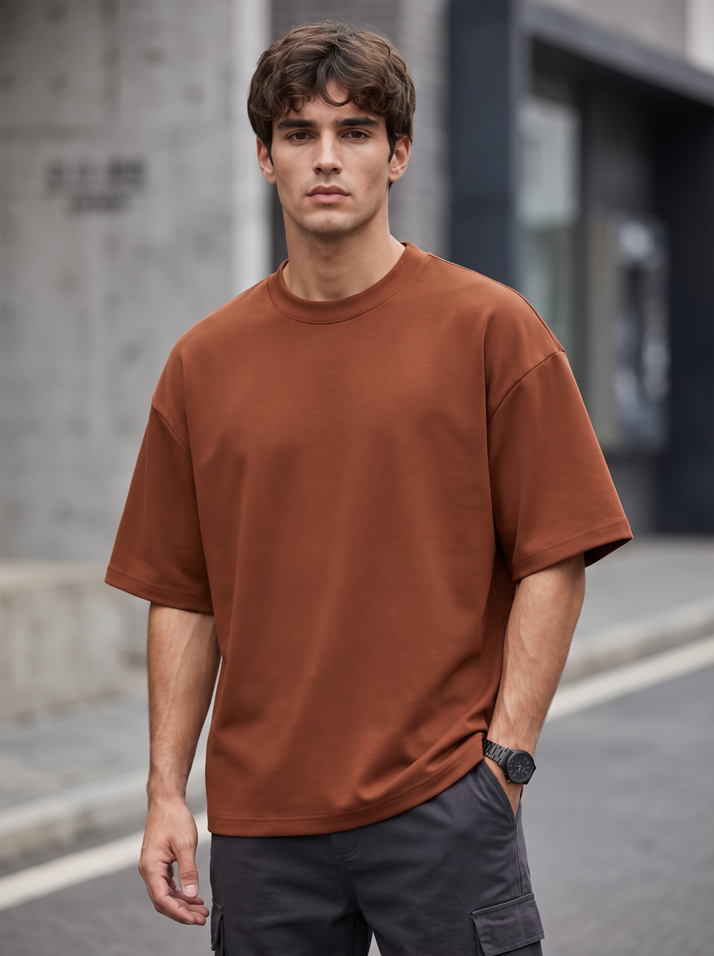 Rust Brown Oversized T-shirt