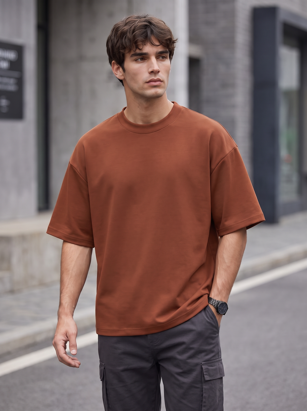 Rust Brown Oversized T-shirt