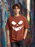 Rust Brown Streetwear Printed Oversized