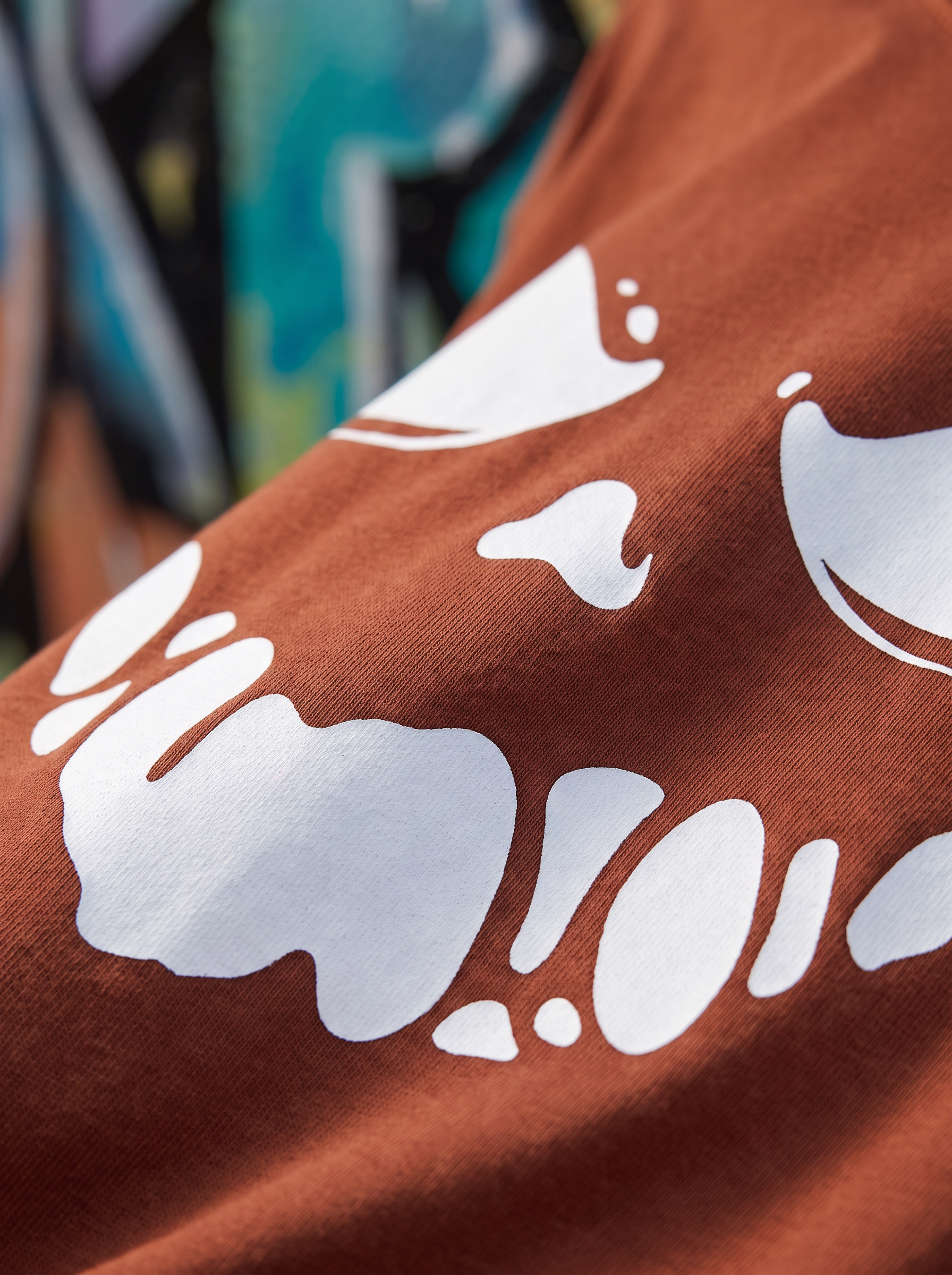 Rust Brown Streetwear Printed Oversized