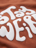 Rust Brown Puff Printed Oversized T-shirt