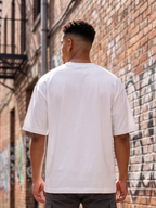 White Streetwear Printed Oversized T-shirt