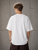 White Streetwear Printed Oversized T-shirt