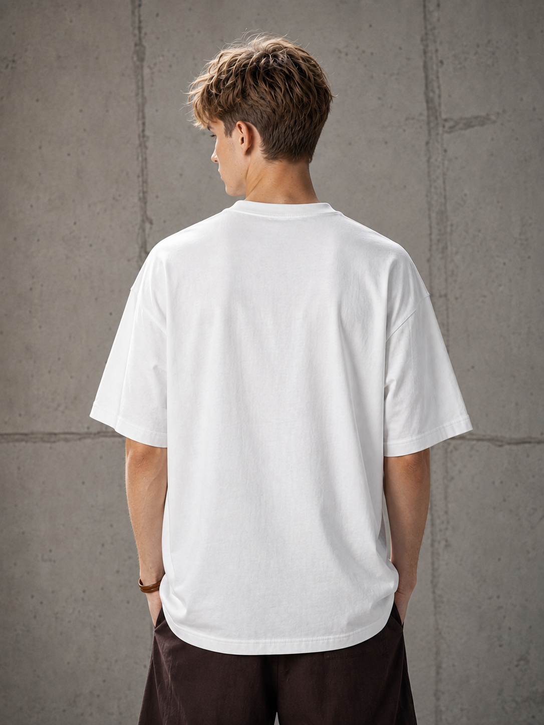 White Streetwear Printed Oversized T-shirt
