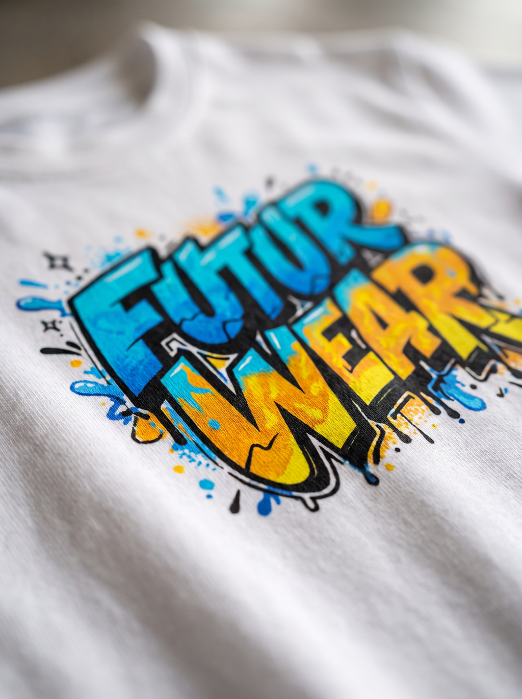 White Streetwear Printed Oversized T-shirt