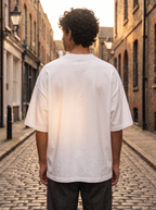 White Vintage Printed Oversized T-shirt