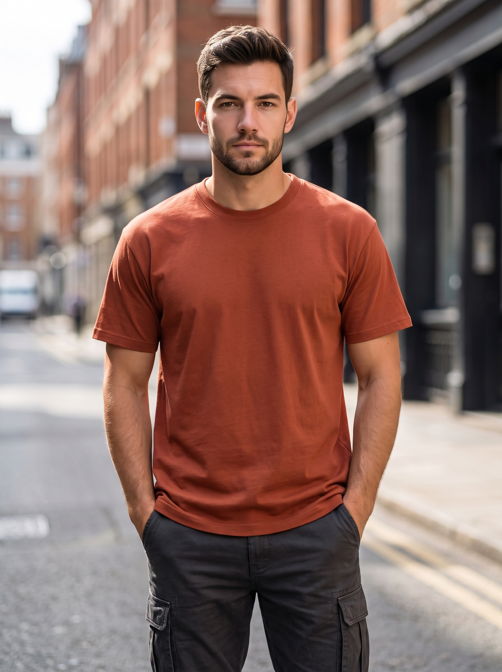 Rust Brown Regular Fit T-shirt