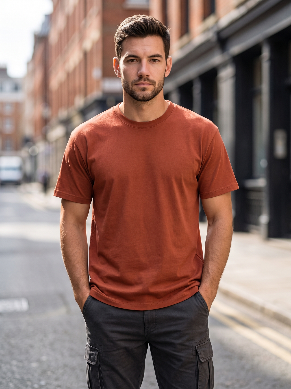 Rust Brown Regular Fit T-shirt