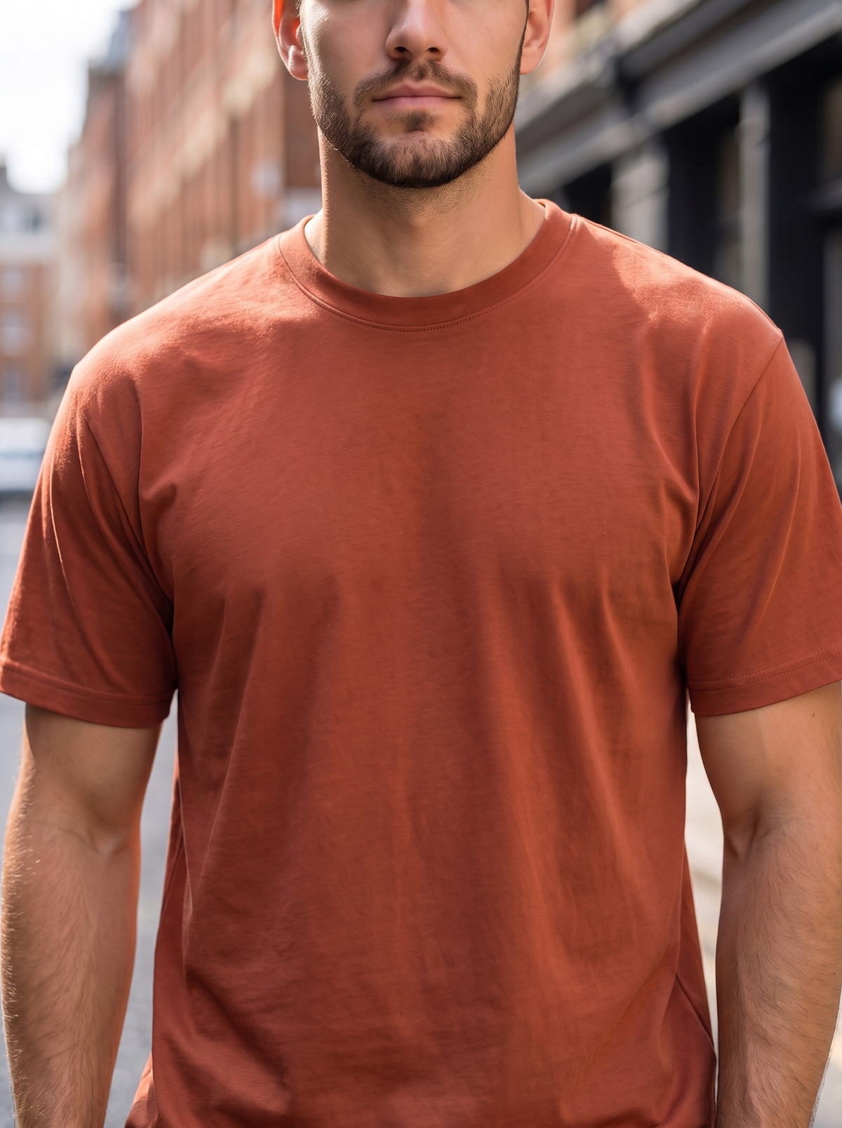 Rust Brown Regular Fit T-shirt