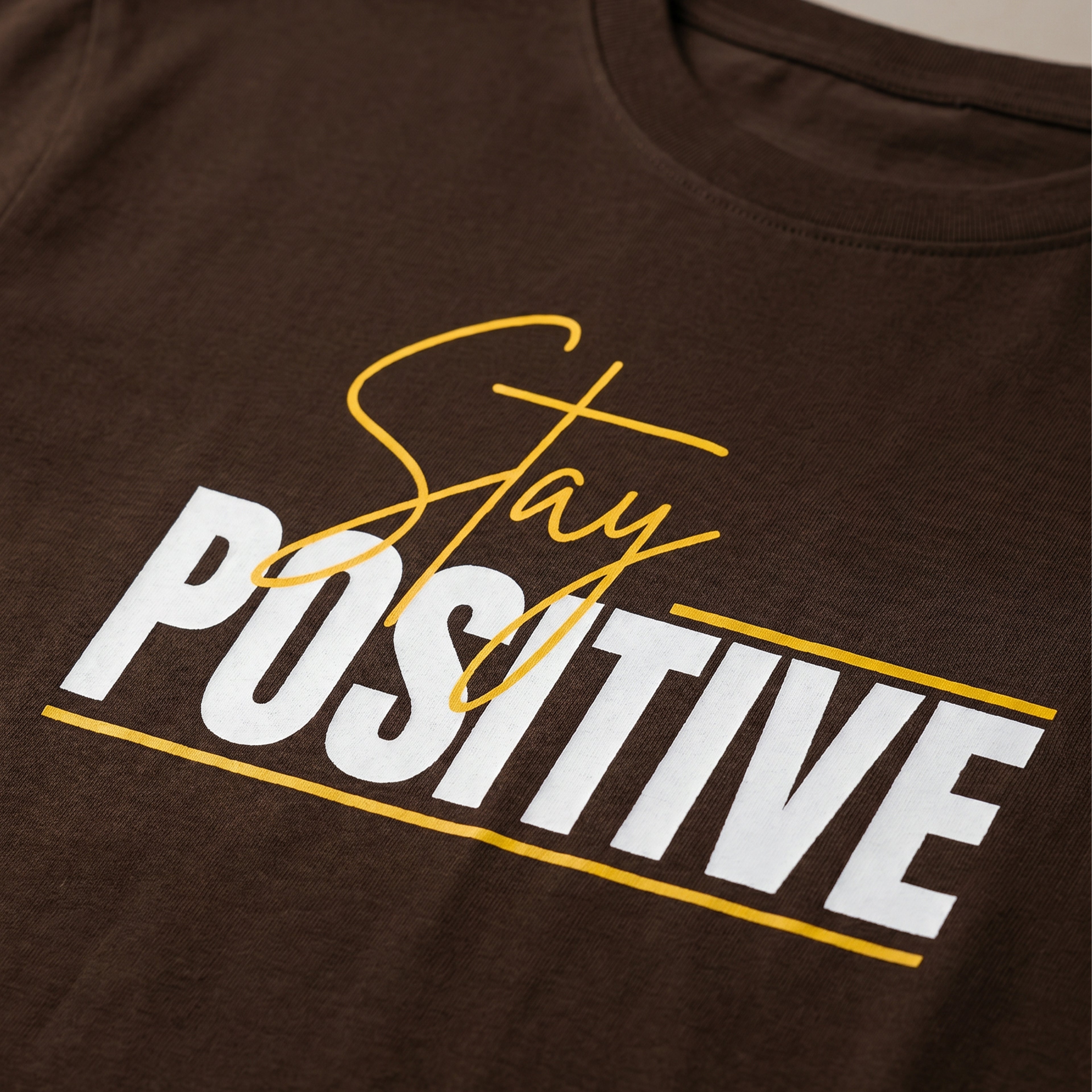 Brown Oversized T-Shirt with Mini Print