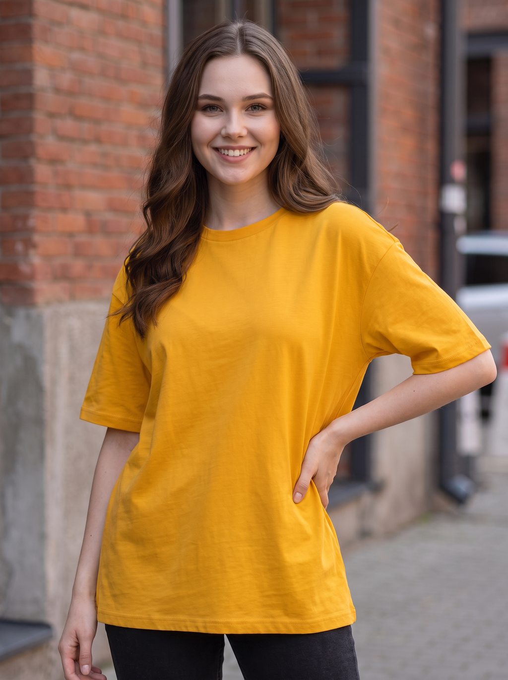 Mustered Yellow Oversized T-shirt
