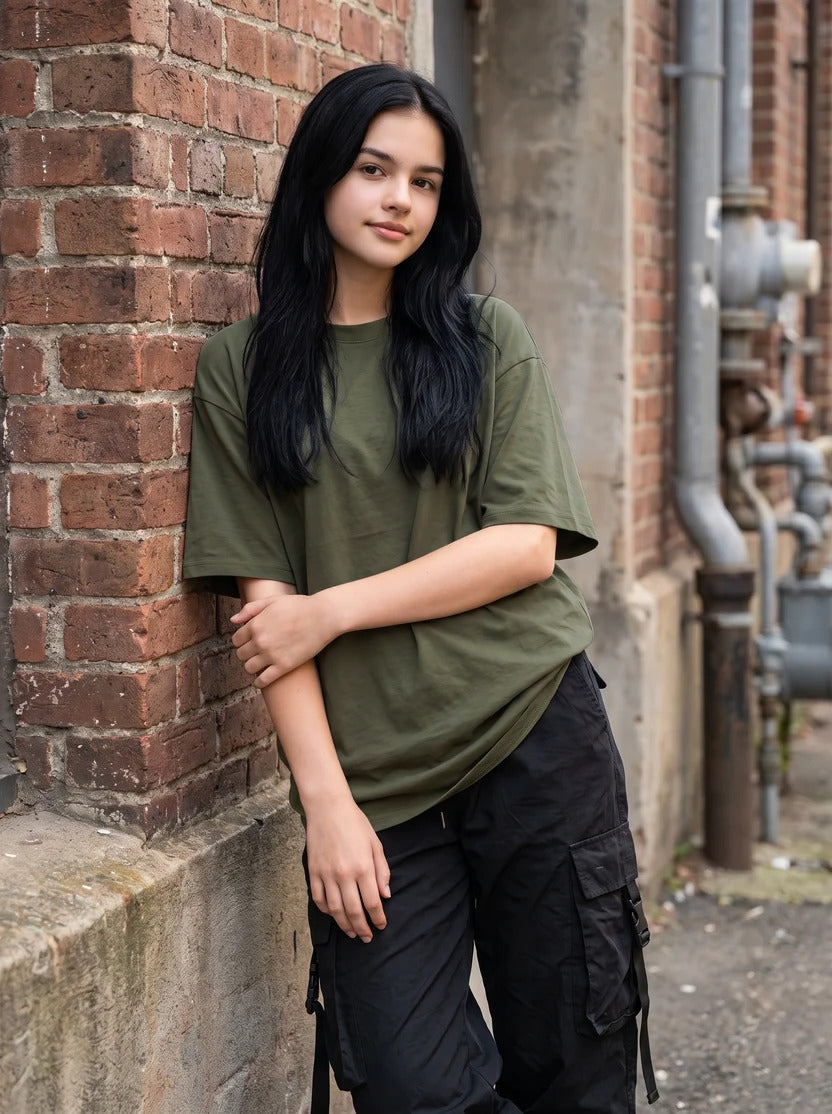 Olive Green Oversized T-shirt