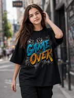 Streetwear Printed Oversized Black T-shirt