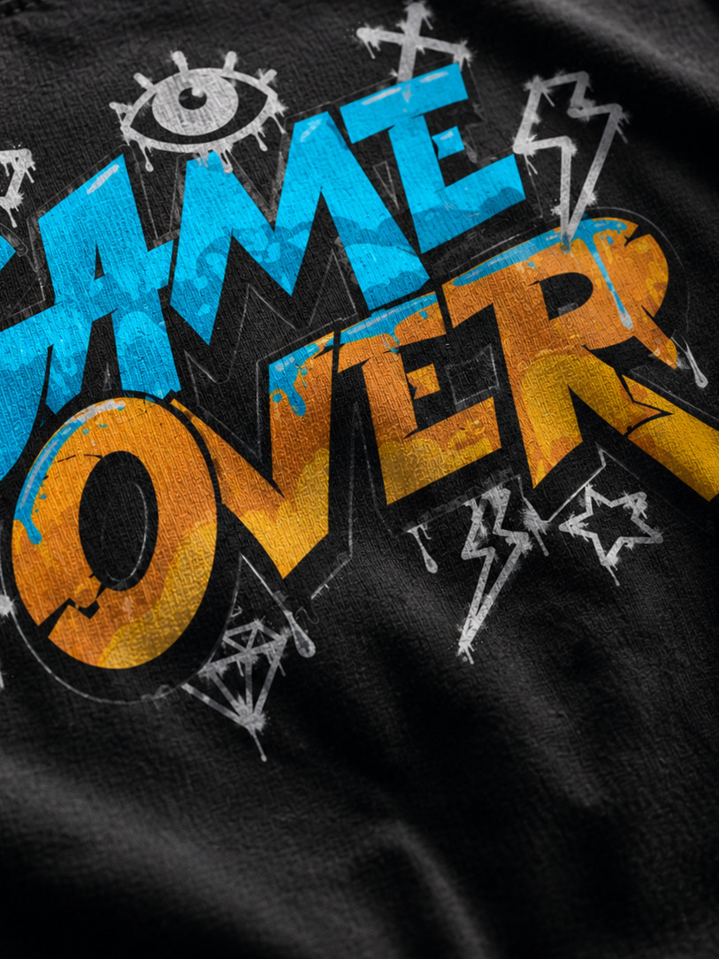 Streetwear Printed Oversized Black T-shirt